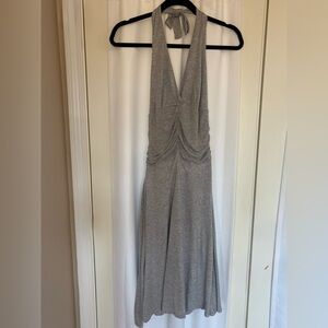 White House Black Market Gray Jersey Halter Dress